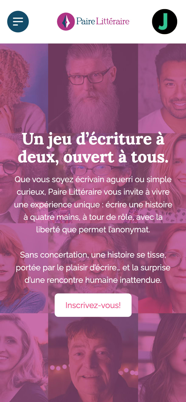 Création de site web pour Paire Littéraire, un jeu ludique en ligne.