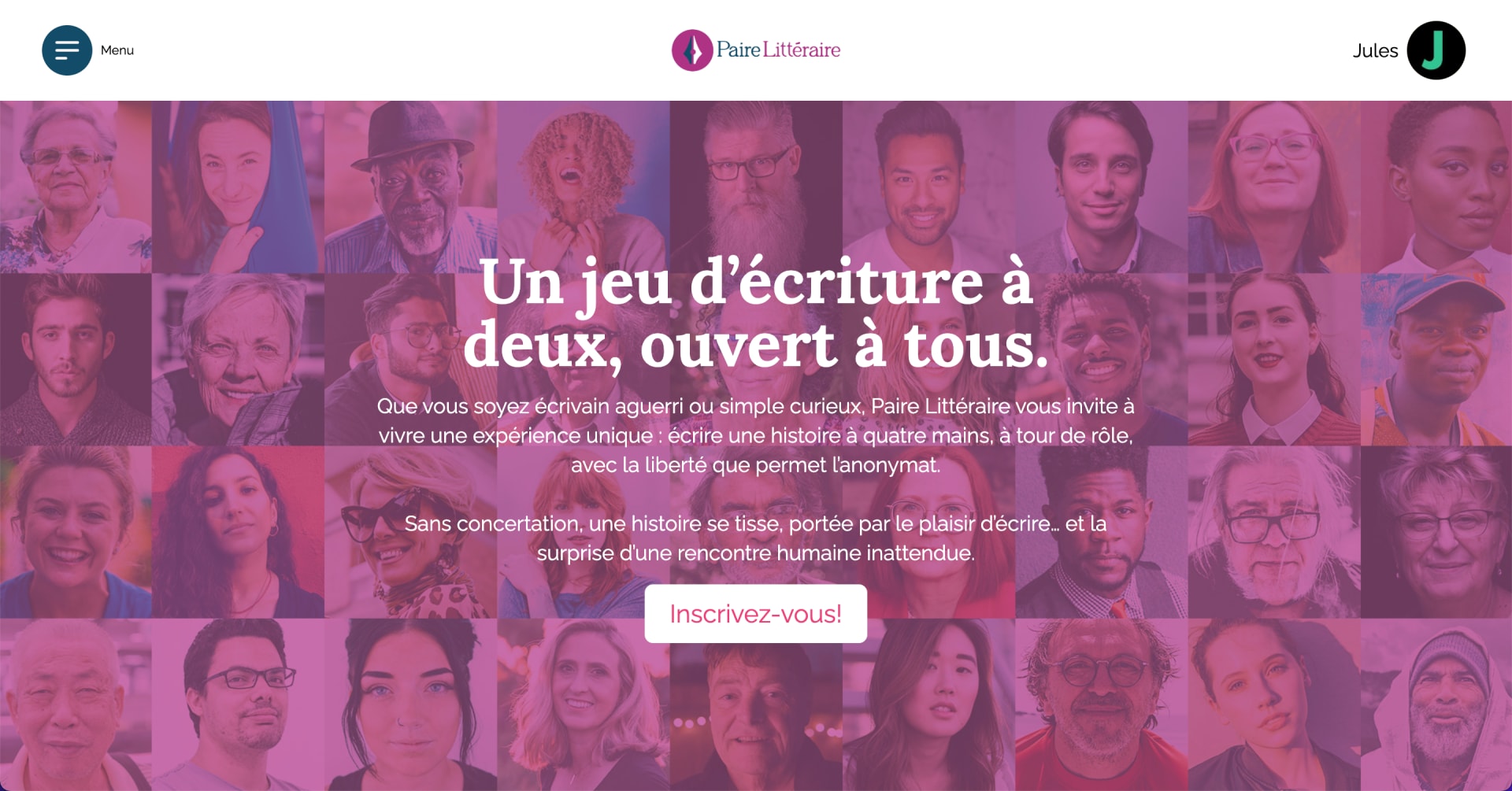 Création de site web pour Paire Littéraire, un jeu ludique en ligne.