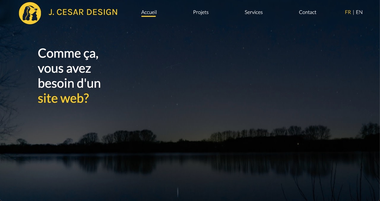 Création de site web pour Jules César Design, une entreprise de développement web. en format ordinateur