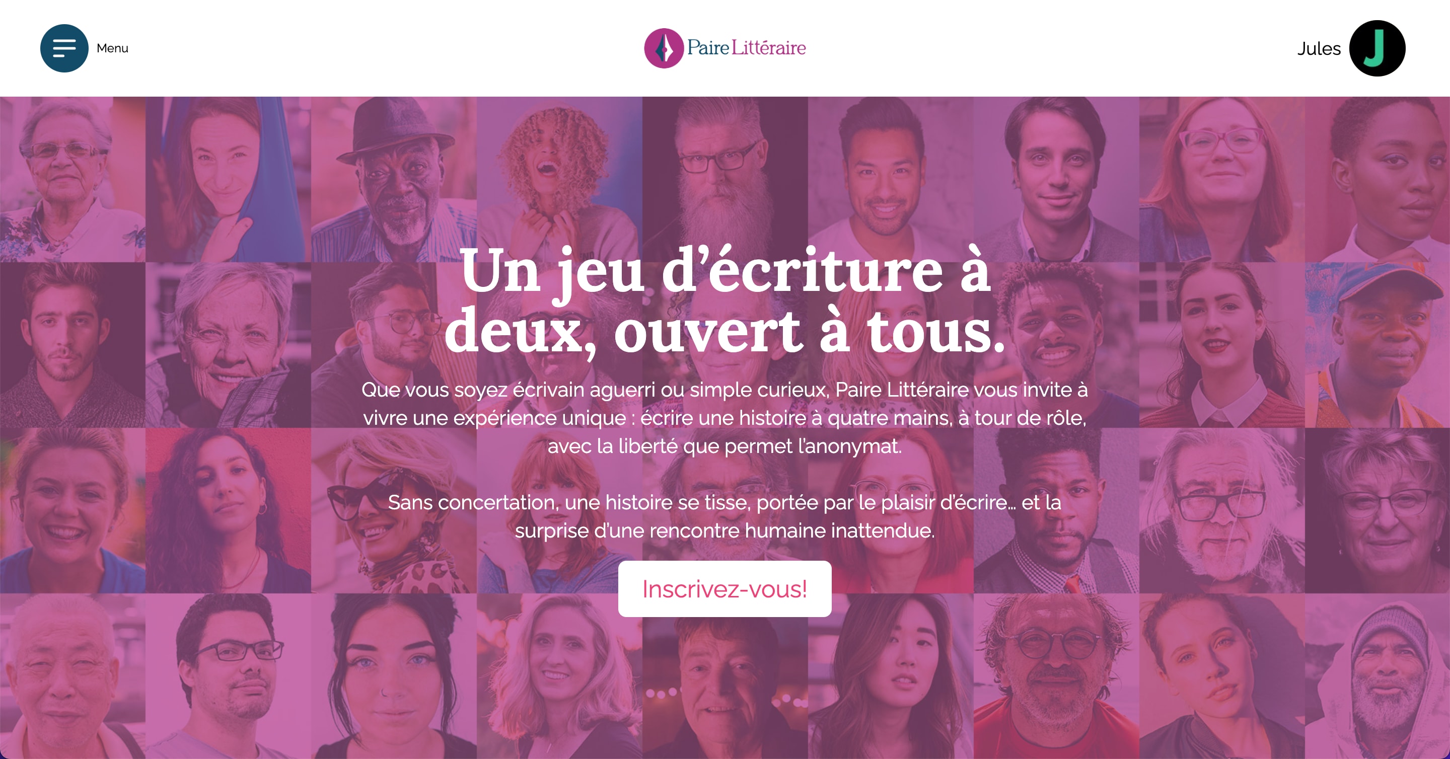 Création de site web pour Paire Littéraire, un jeu ludique en ligne. en format ordinateur