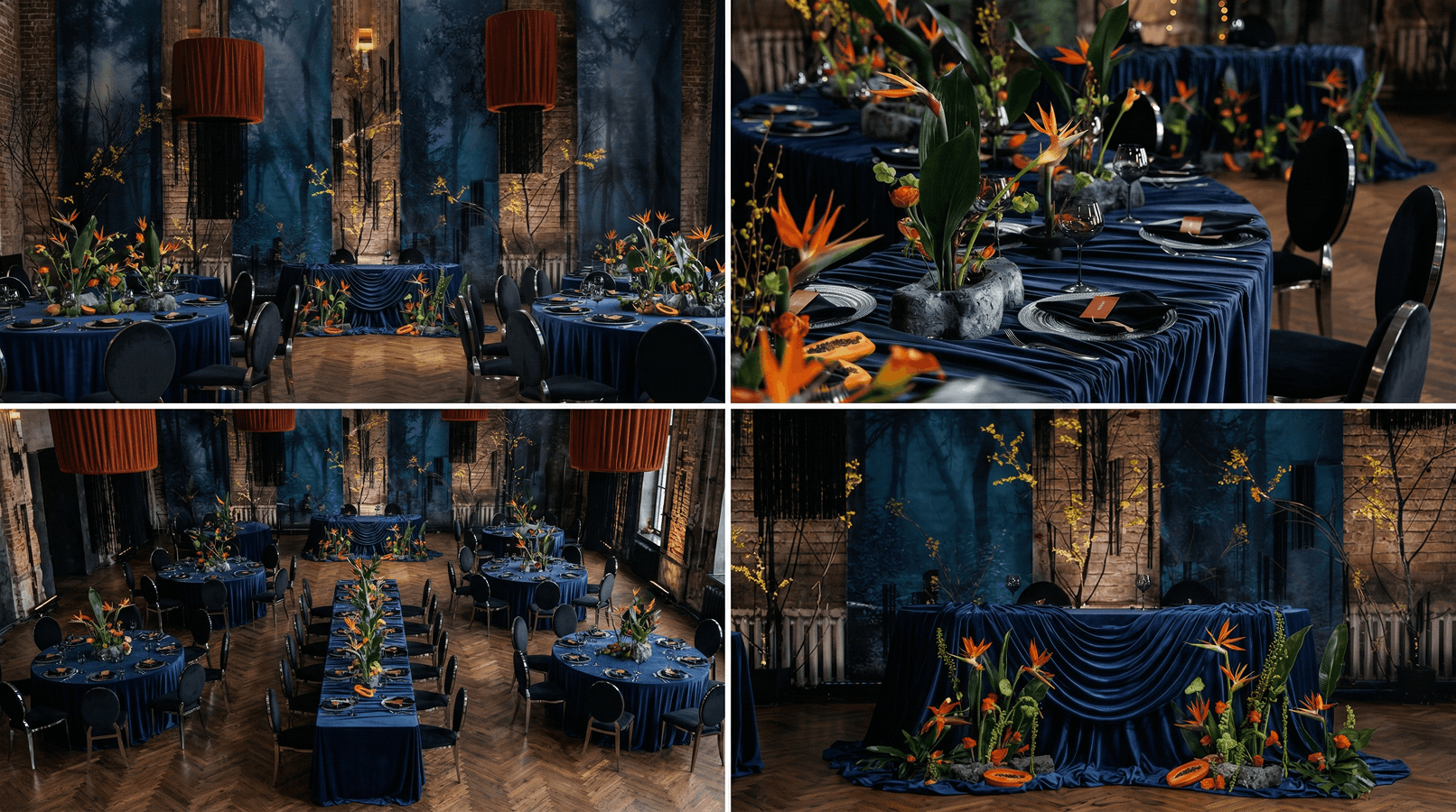 Концепция оформления Тёмный тропический лес — мудборд декора