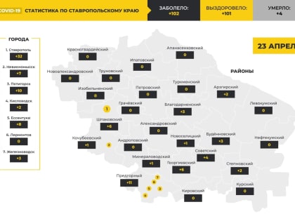 Оперштаб: В 16 муниципалитетах Ставрополья не зафиксировали заболевших Covid-19
