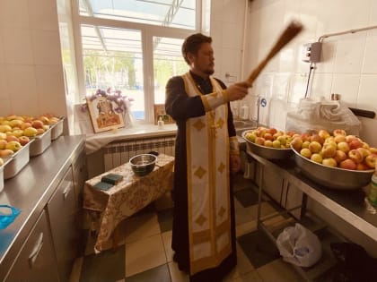 Священник совершил освящение плодов в Изобильненском психоневрологическом интернате