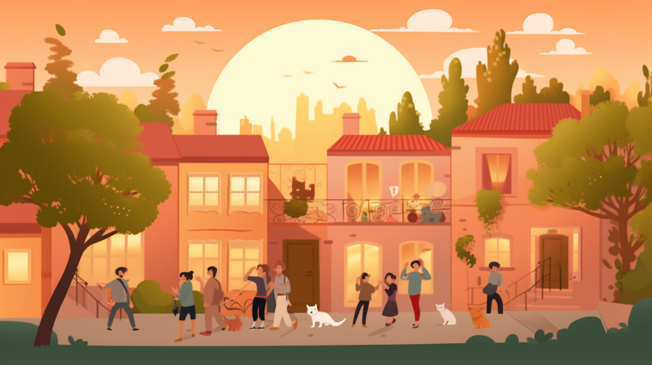 Vecinos trabajando juntos para encontrar un gatito perdido