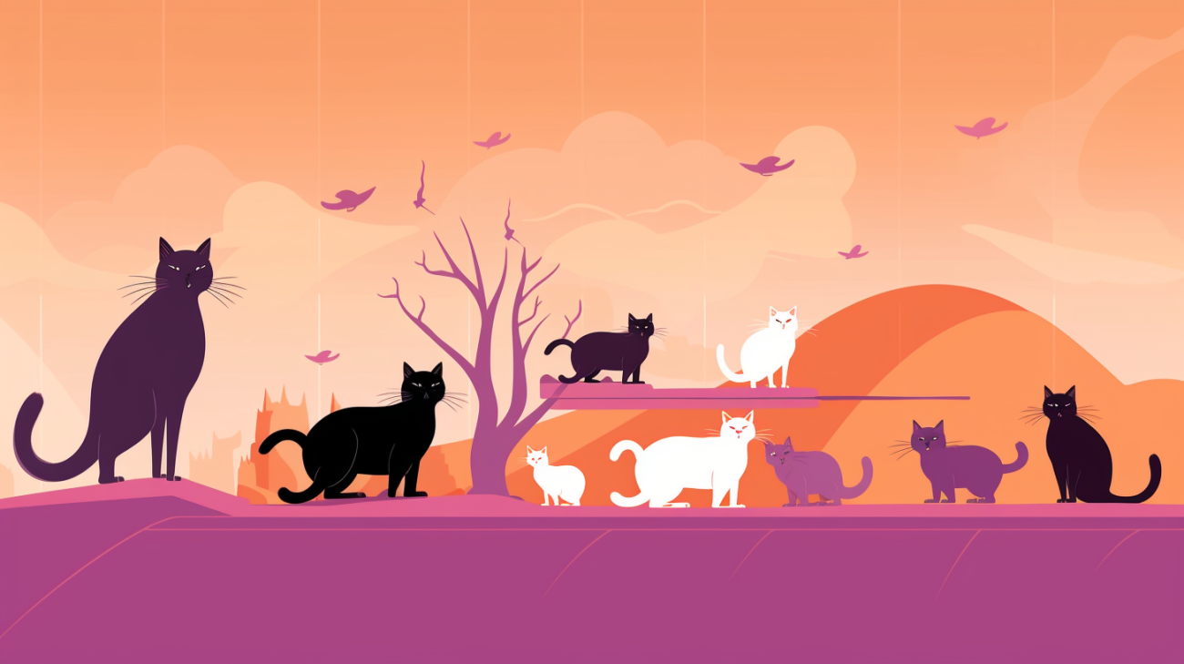 Verschillende leeftijden van katten