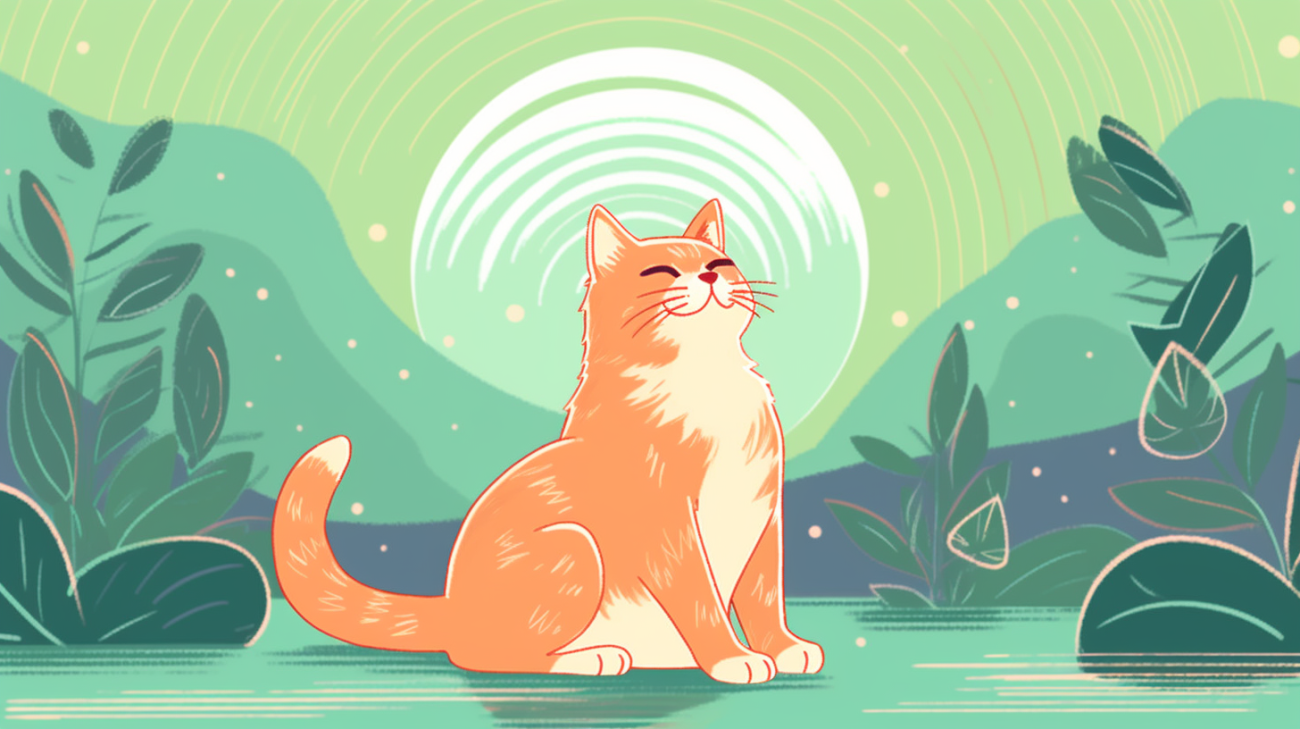 Een kat met gespitste oren luistert aandachtig