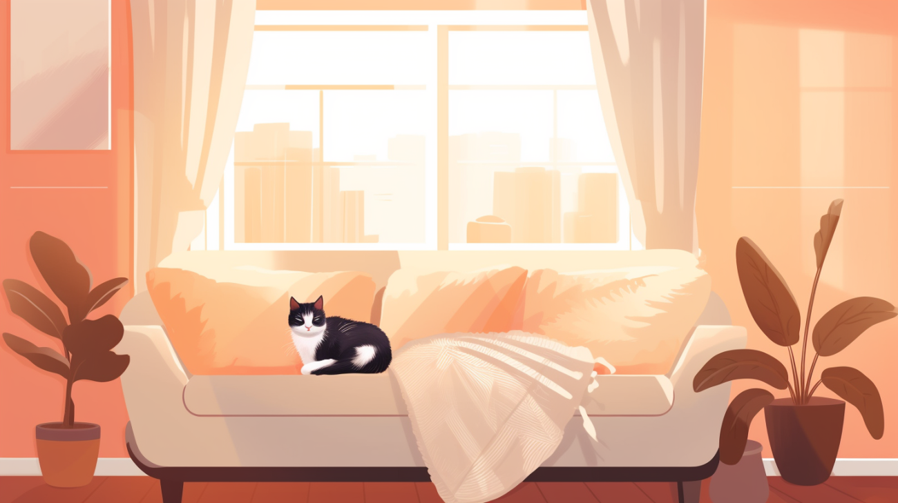 Kat verstopt in een huis