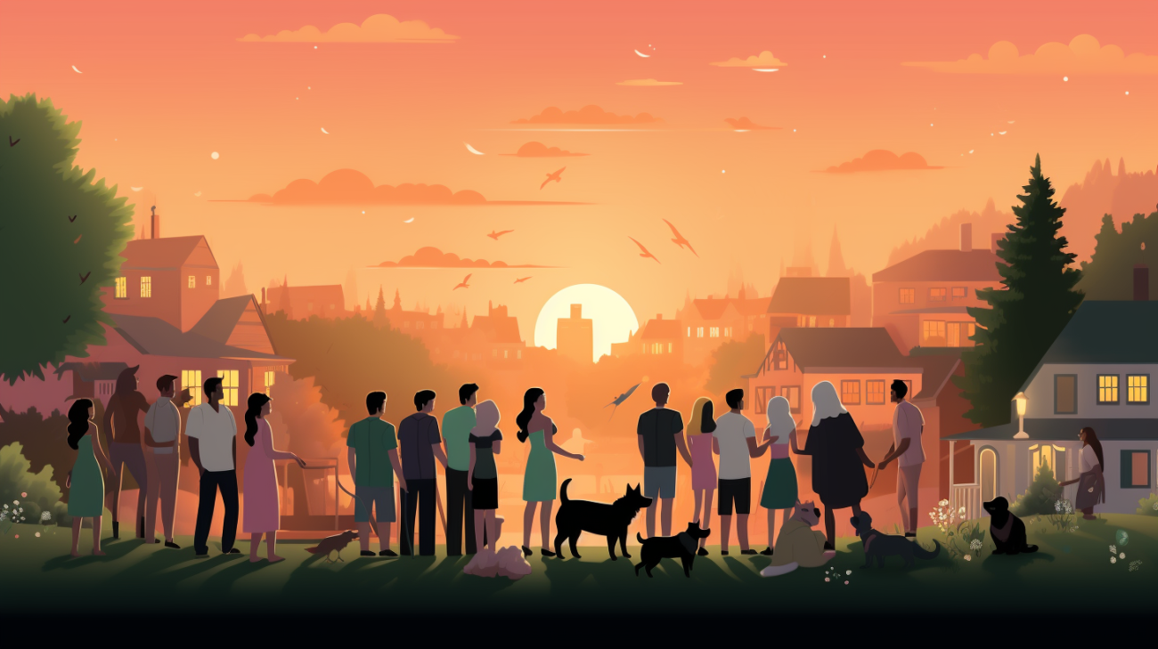Buren die samen met een eigenaar helpen zoeken naar hun verloren hond