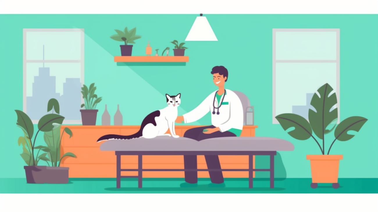 Dierenarts controleert de gezondheid van een gevonden kat