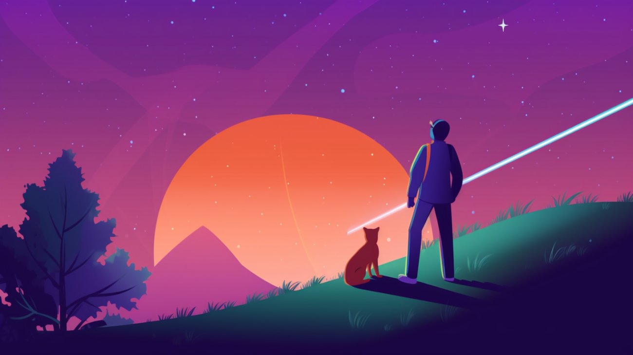 Ein Katzenbesitzer sucht mit einer Taschenlampe nach seiner vermissten Katze