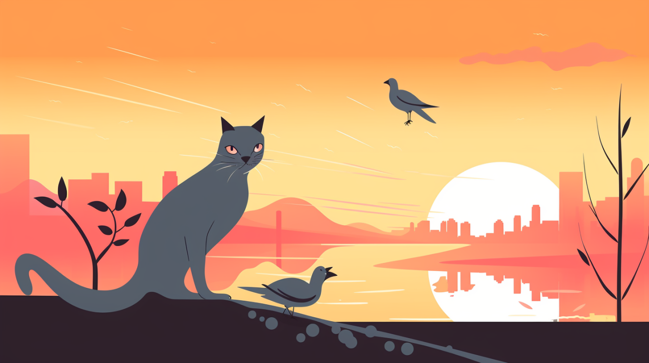 Afbeelding van een kat die interactie heeft met andere dieren of mensen tijdens zijn reis