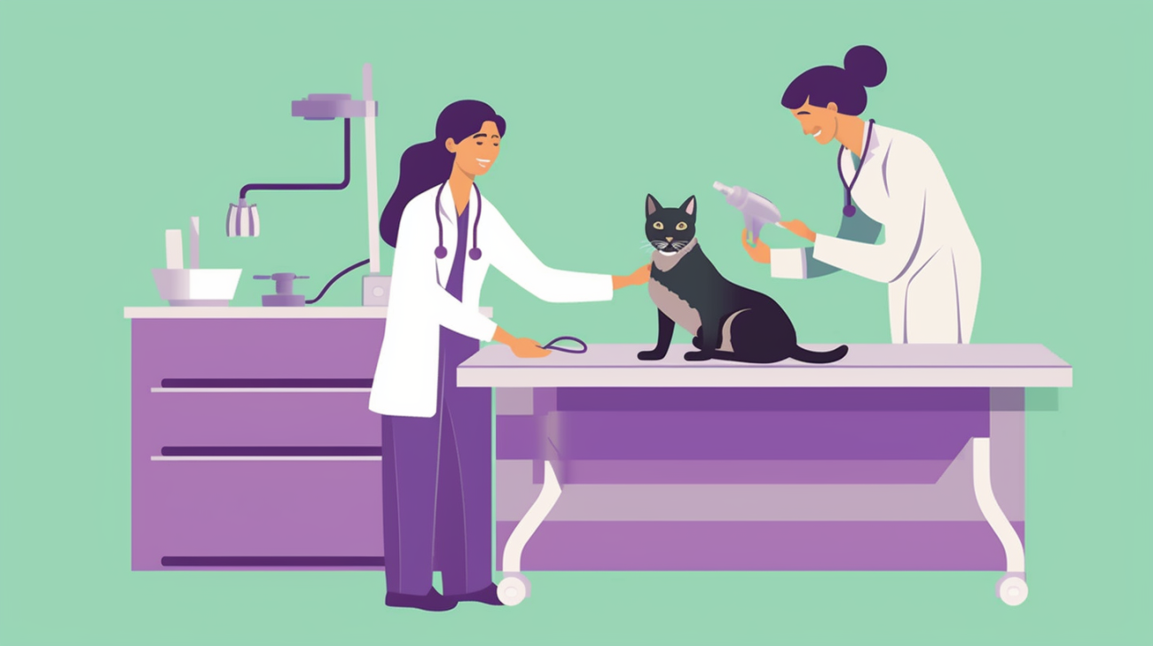 Un gato recibiendo un implante de microchip