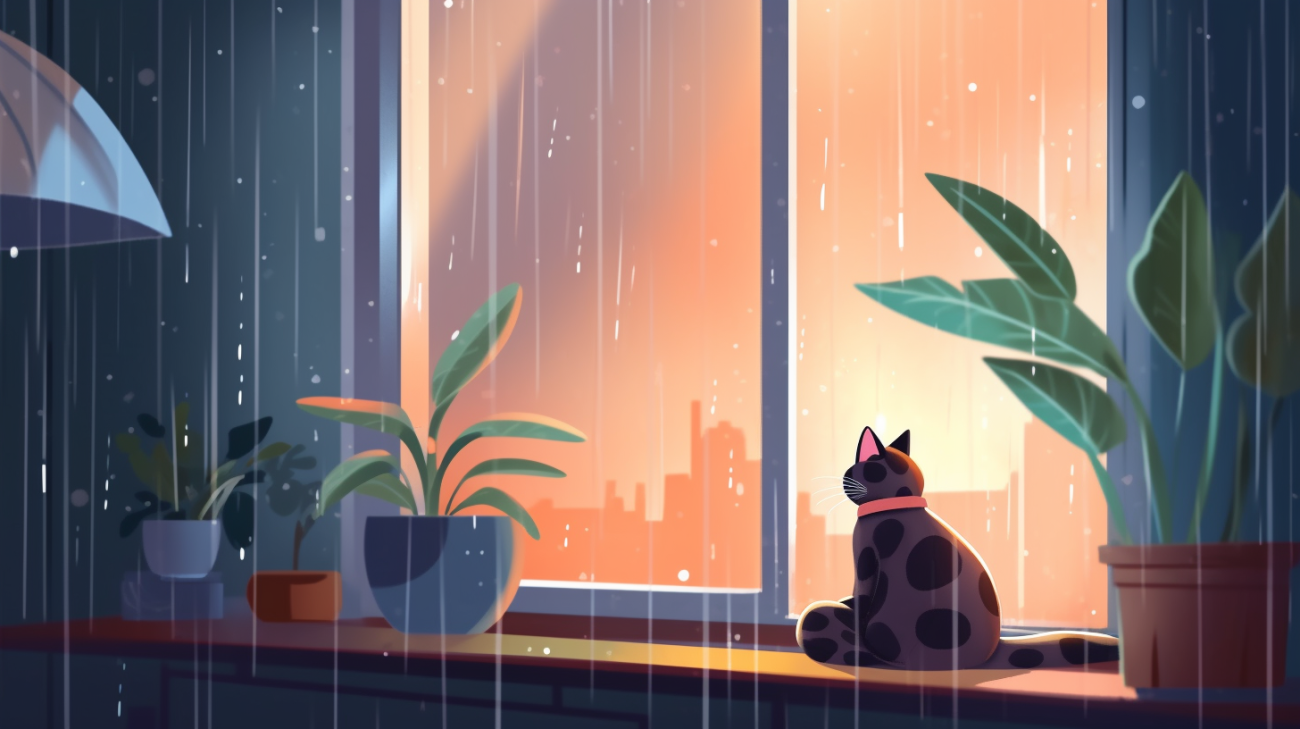 Bild einer Katze im Regen