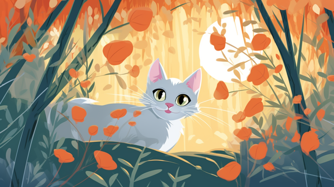 Cat hiding in a bush, demonstrating a common hiding spot