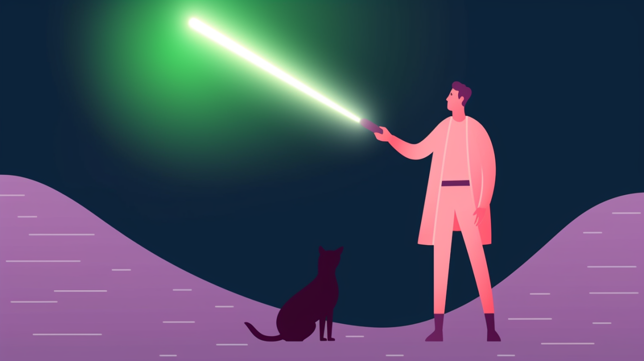 Zaklamp gebruiken om 's nachts een kat te zoeken