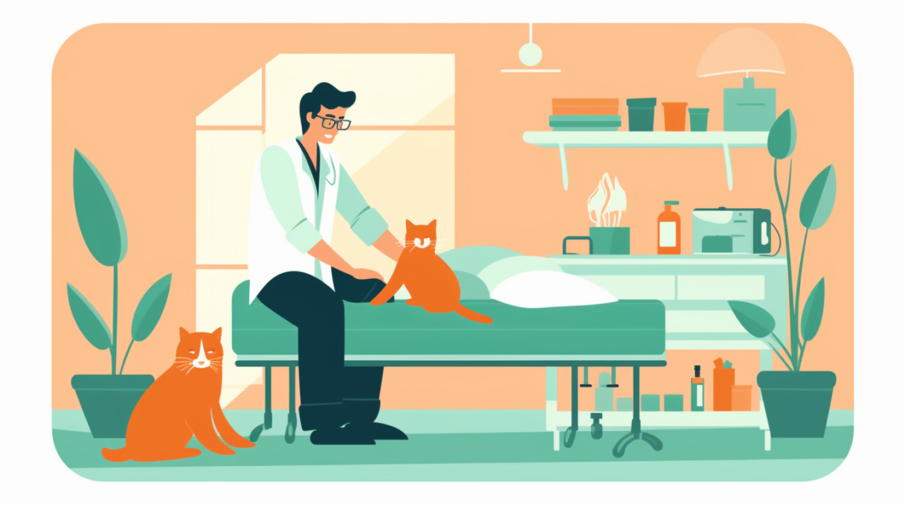 Een dierenarts voert een sterilisatie uit bij een vrouwelijke kat