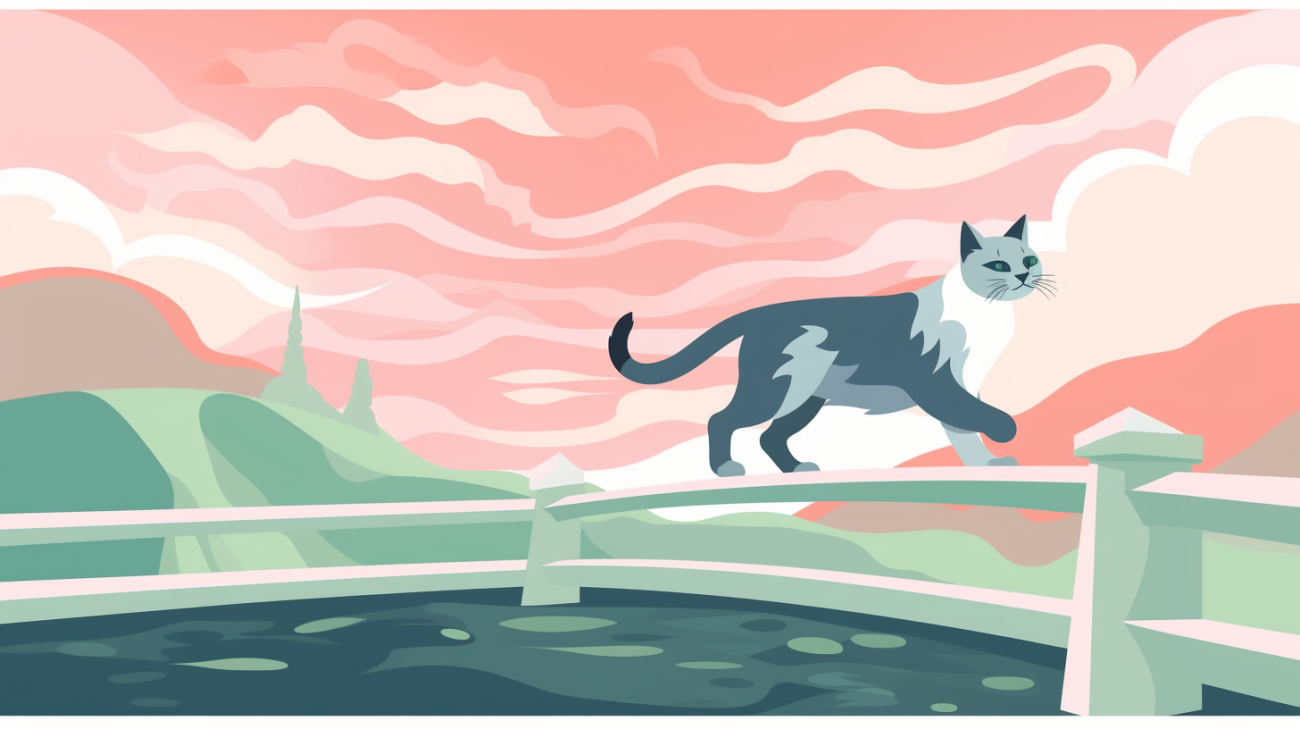 Afbeelding van een kat die met succes een lange afstand navigeert