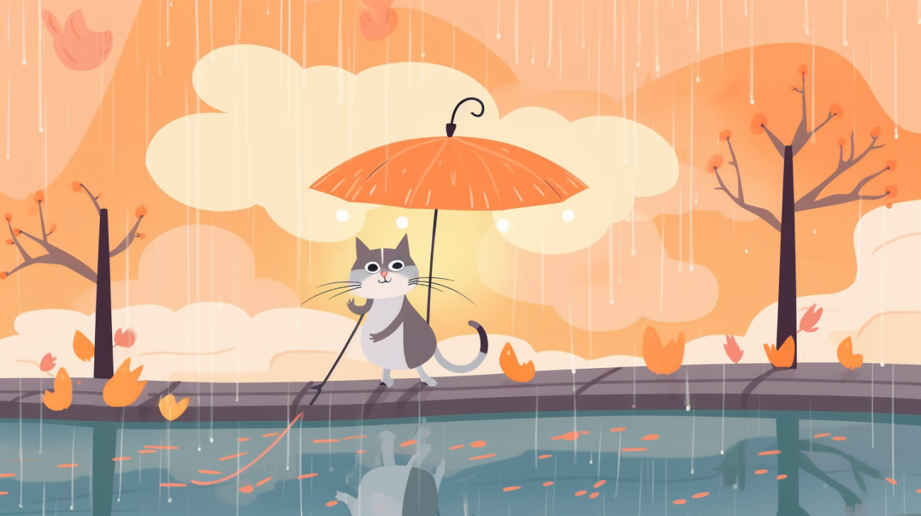 Katze, die während eines Sturms verloren geht