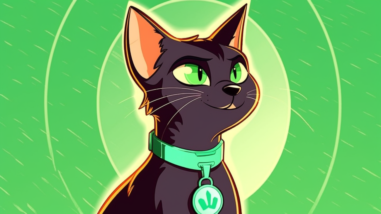 Afbeelding van een kat met een identificatietag en microchip