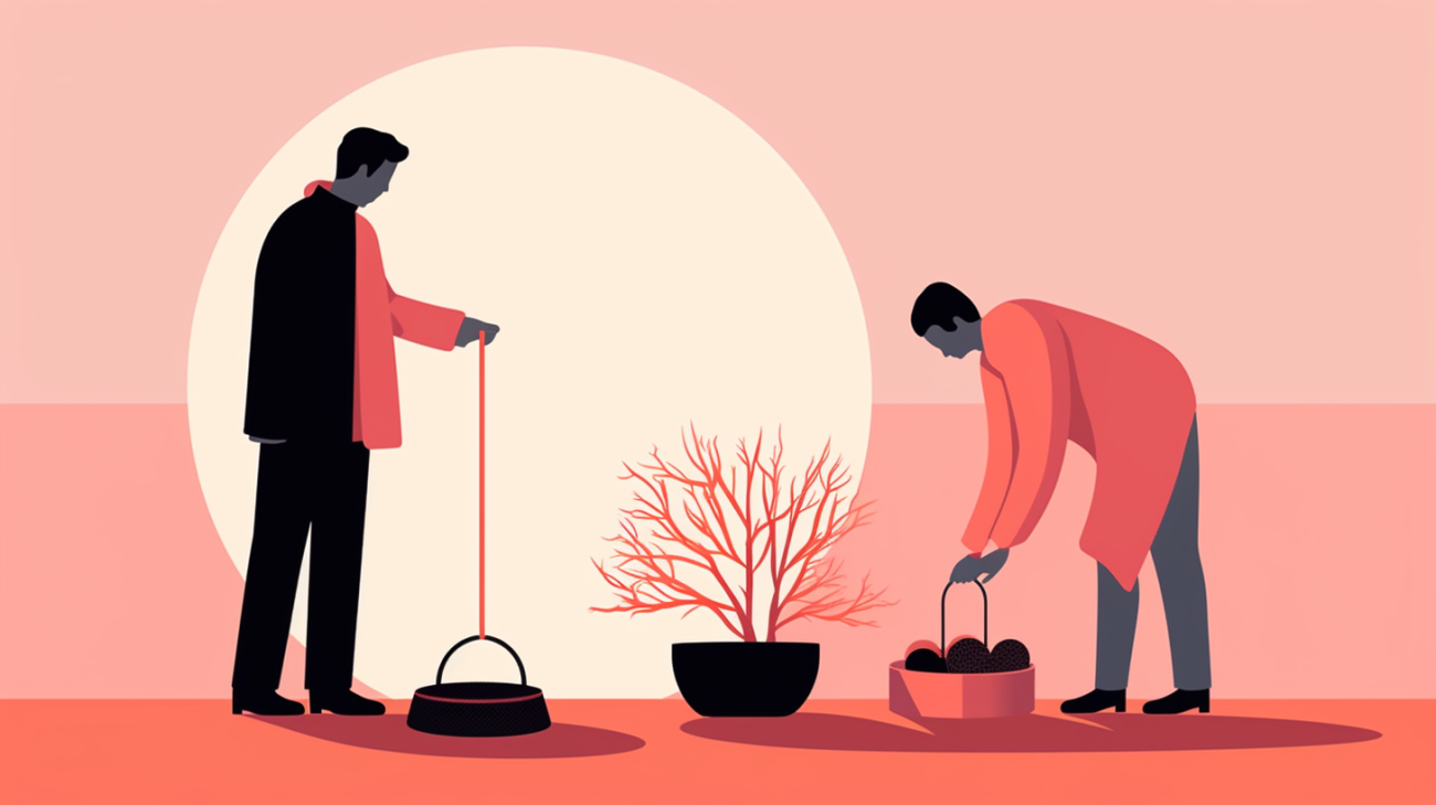 Afbeelding van een persoon die bekende items buiten plaatst om een geurspoor te creëren
