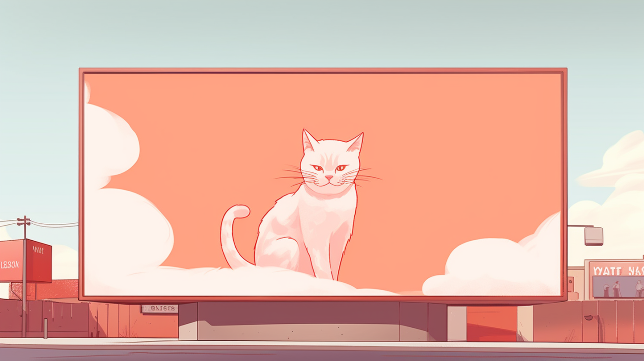 Afbeelding van een digitaal billboard met een kat amber alert