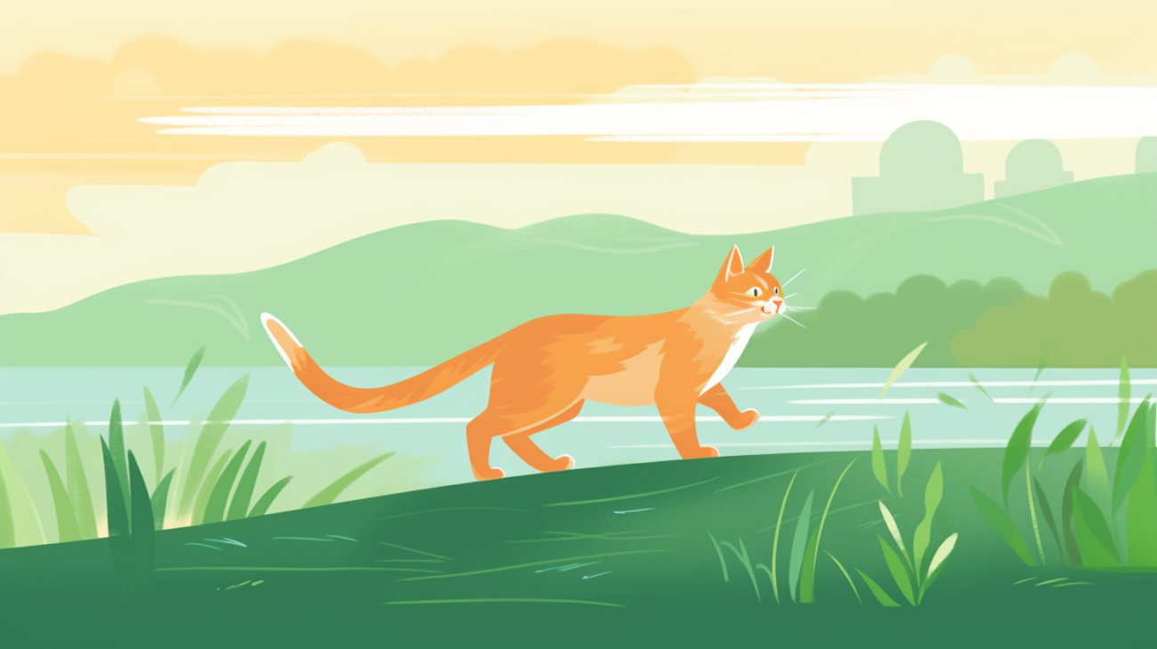 Een kat loopt door een onbekende omgeving