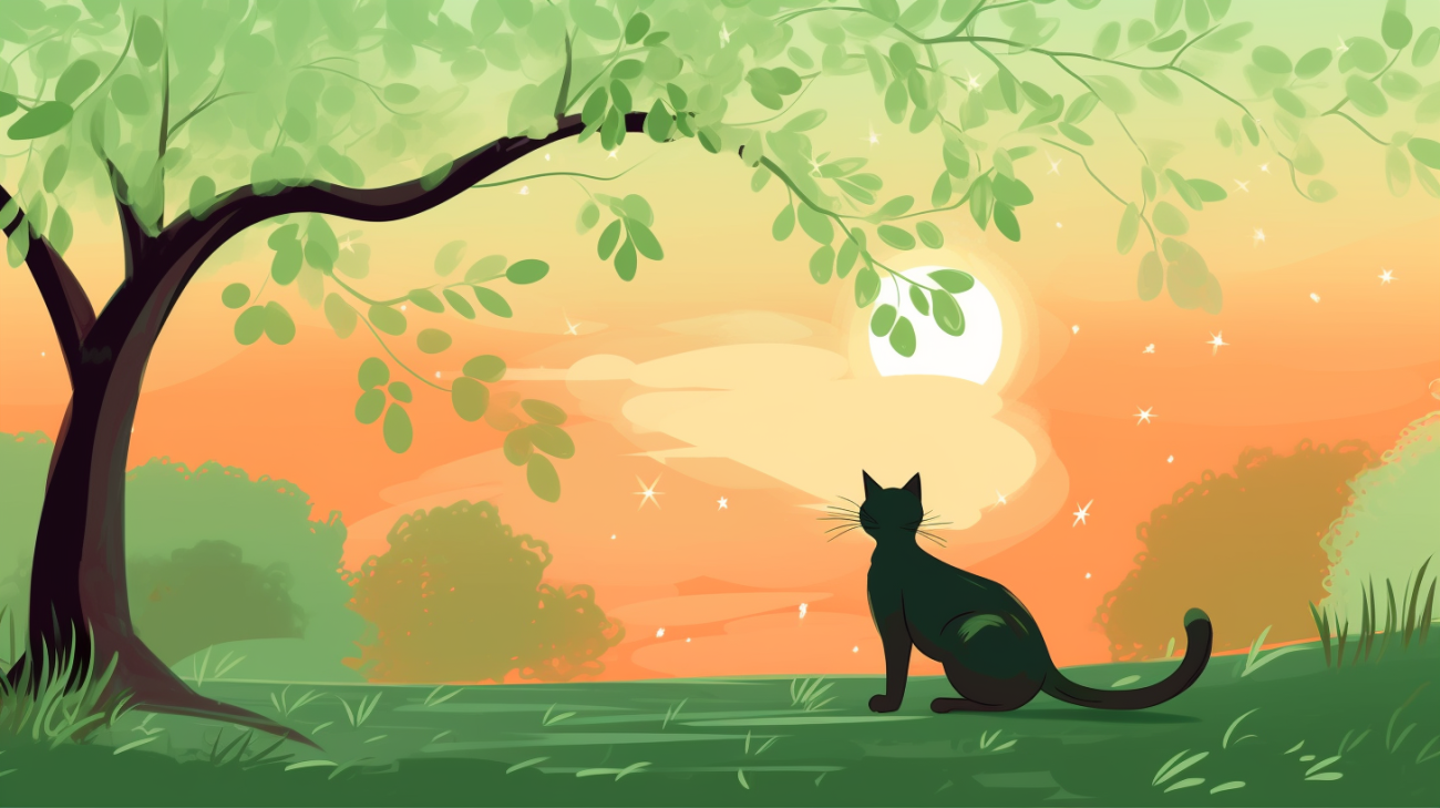 Katze markiert ihr Revier an einem Baum