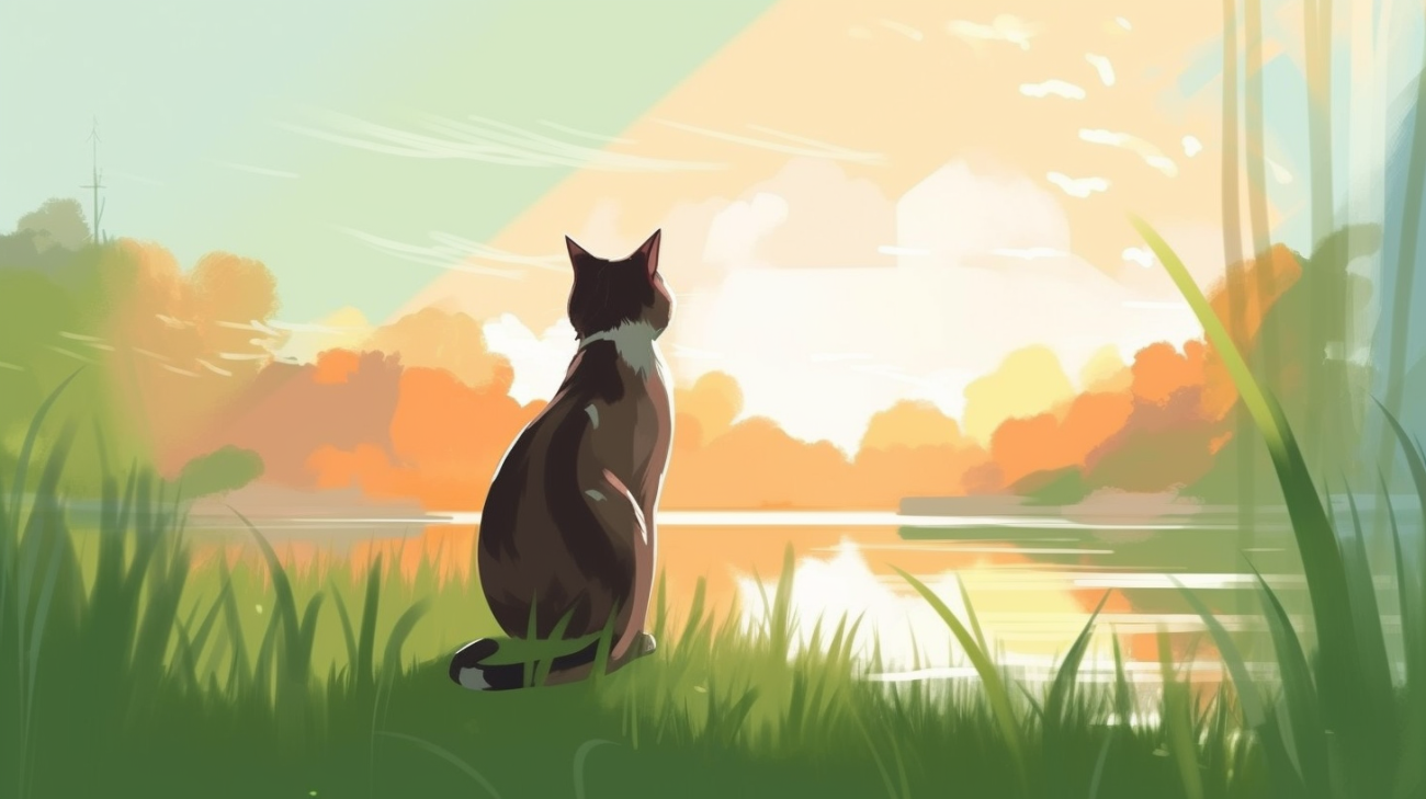 female cat in heat sitting alone