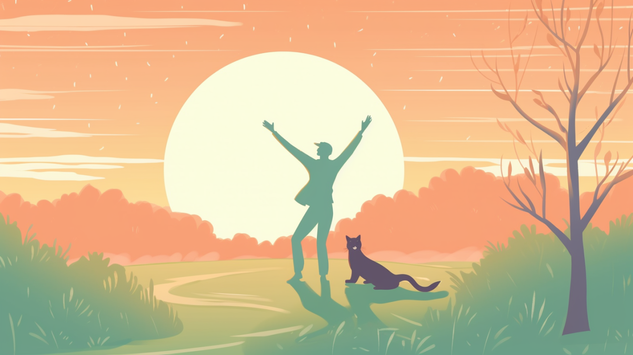 Een blije hereniging tussen een verloren kat en zijn eigenaar