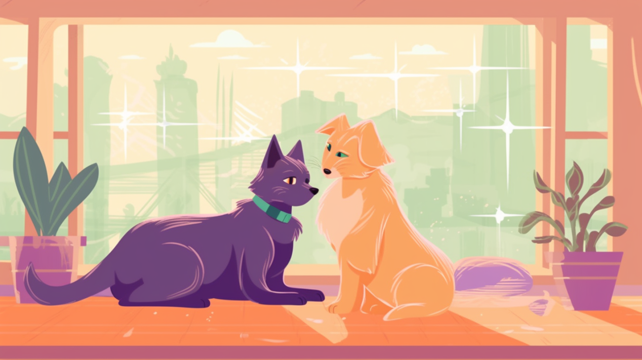 Hond en kat samen