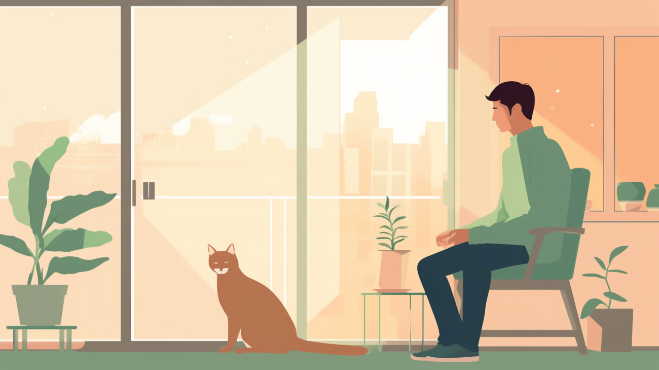 Een nieuwsgierige kat kijkt uit het raam