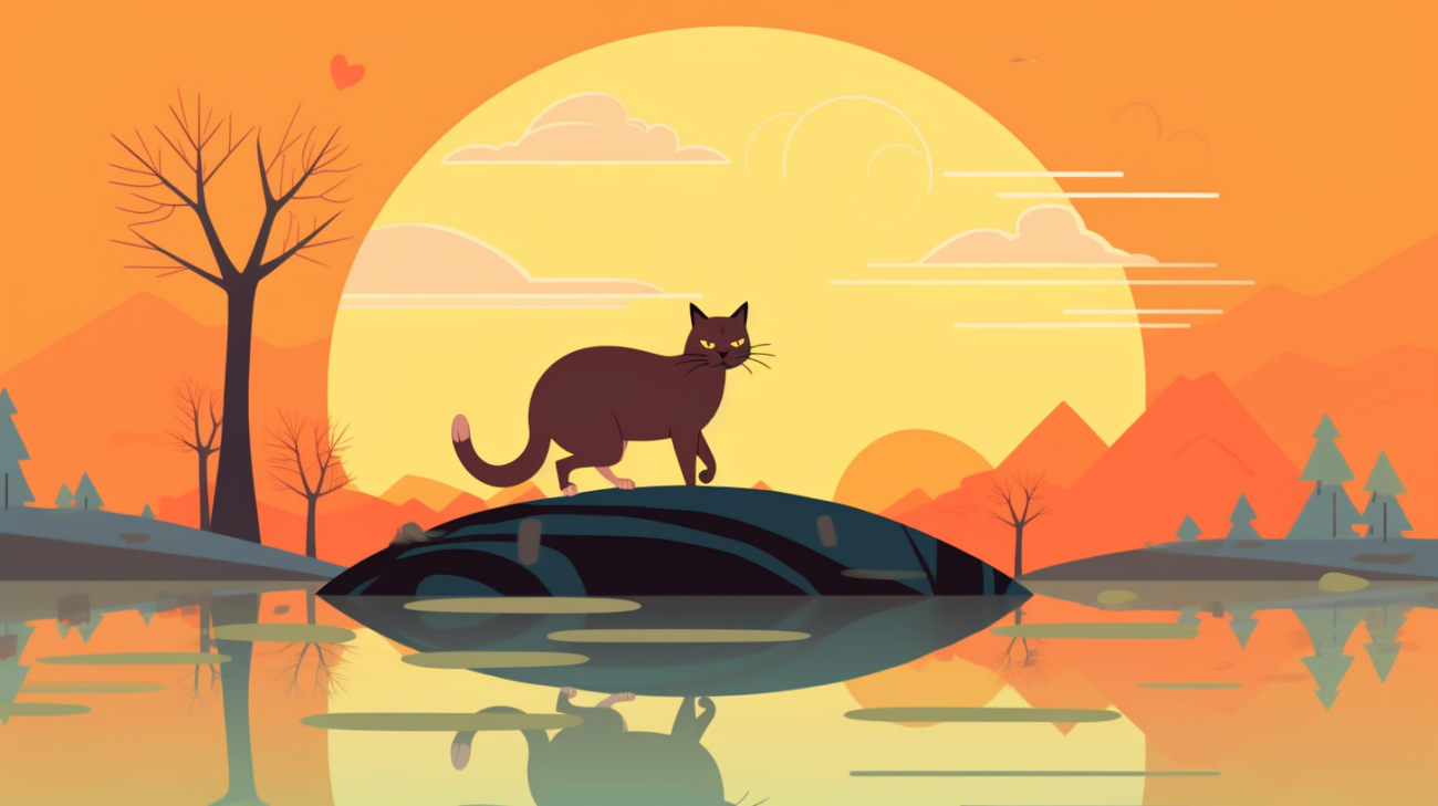 Afbeelding van een gestreste of angstige kat tijdens de navigatie