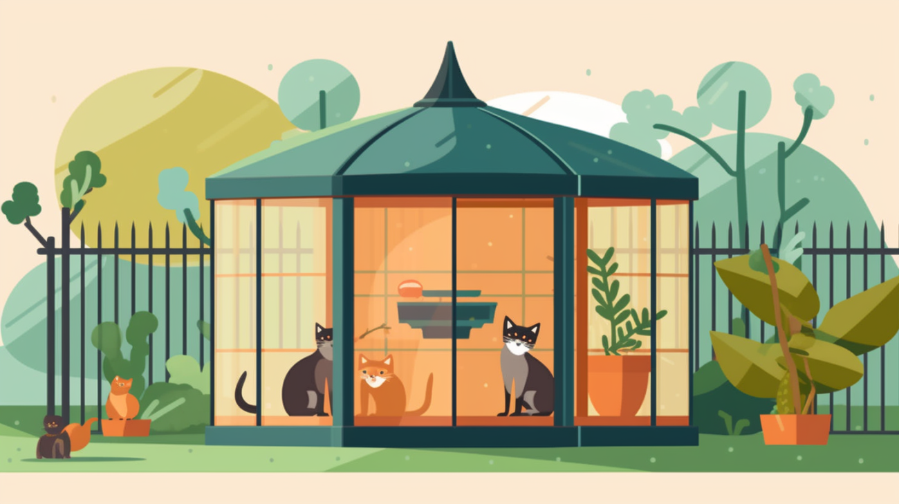 Veilige buitenren voor katten waardoor ze zonder verliesgevaar kunnen verkennen
