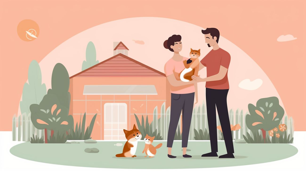 Afbeelding van een persoon die een buur vraagt over een verloren kitten