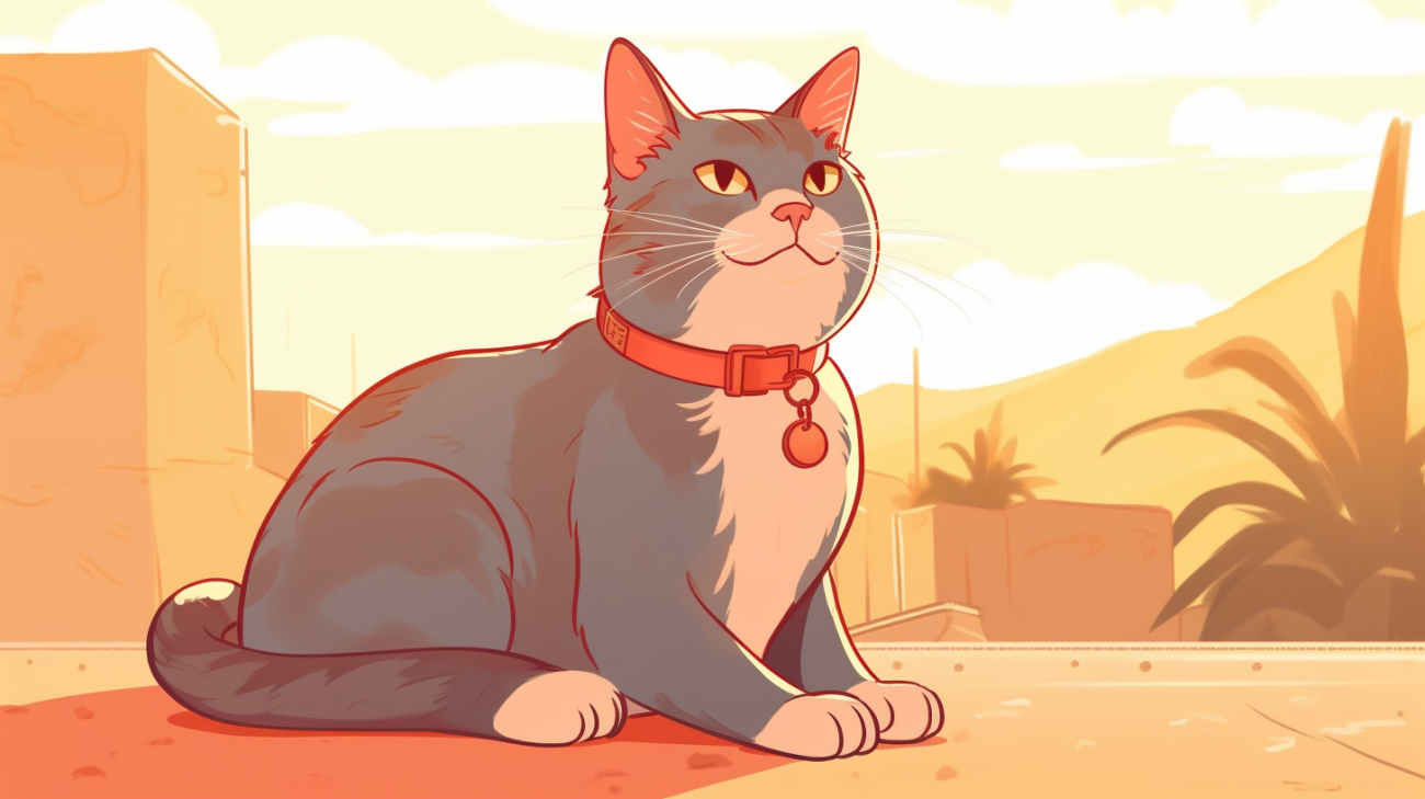 Kat met een halsband en ID-tags