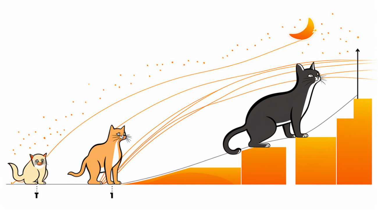 Een grafiek die de trends in kattendiefstal over de tijd laat zien