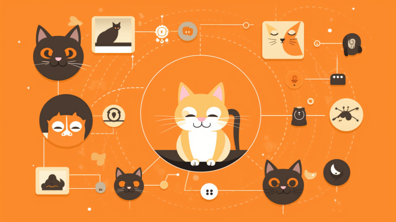 Verschillende sociale media logo's met een icoon van een vermiste kat