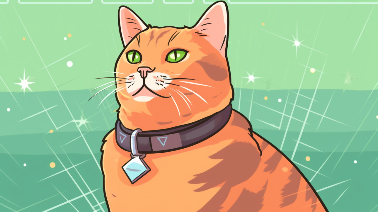 Kat met een GPS tracker halsband