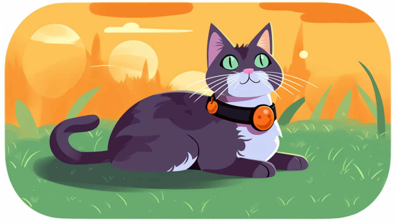 Een kat met een halsband en een ID-tag