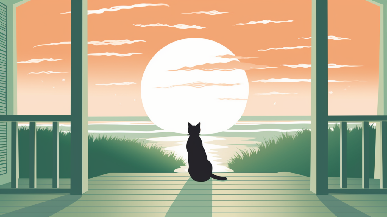 Afbeelding van een katteneigenaar die geduldig wacht op de terugkeer van hun kat