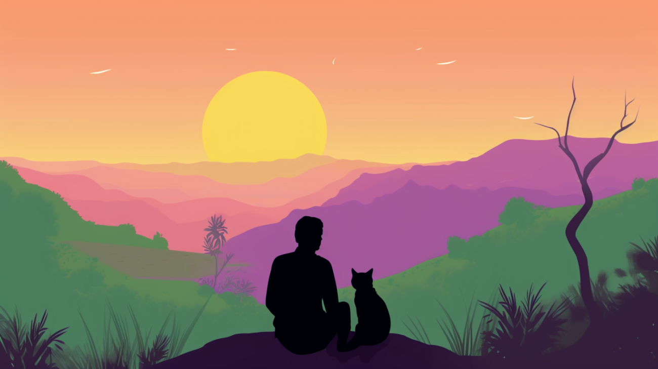 Image of a real-life reunion between a lost cat and its owner after a dream