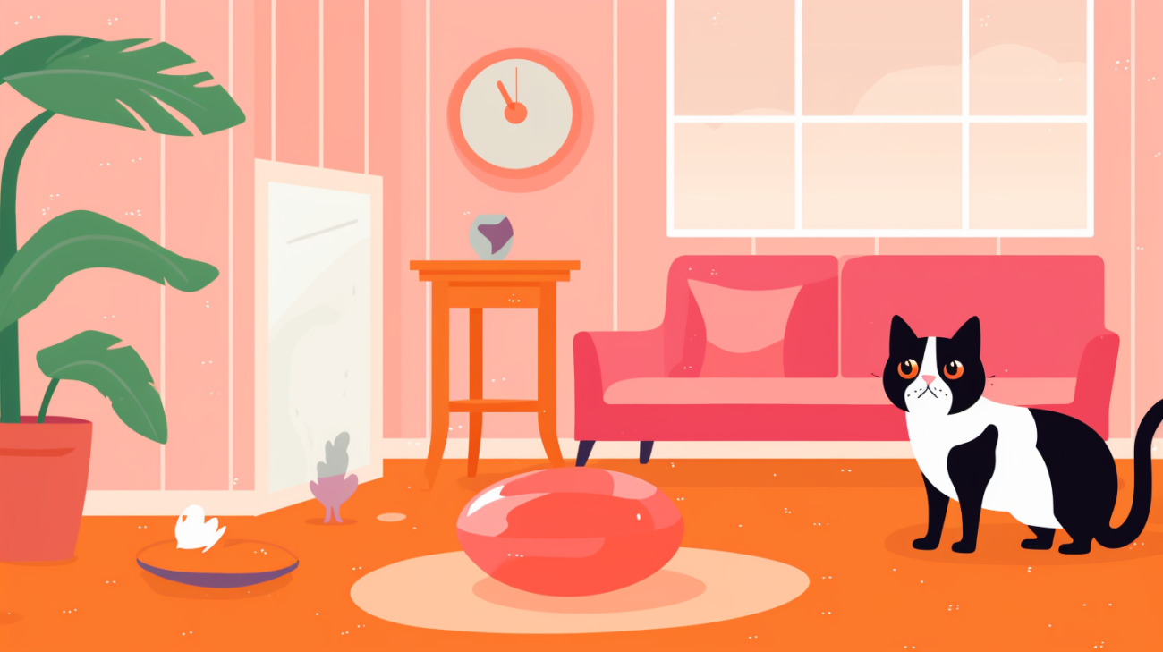 Afbeelding van een kat die reageert op een stressfactor in zijn omgeving