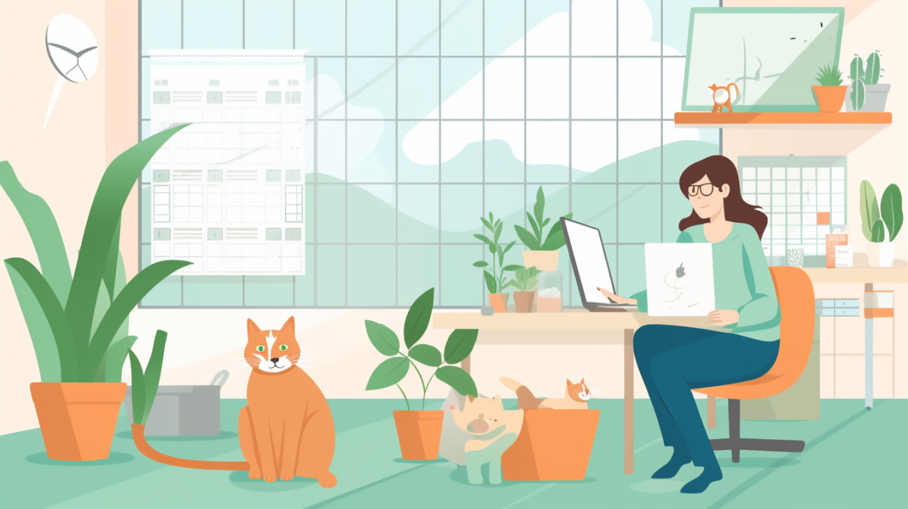 Ein Katzenbesitzer nutzt einen Planer, um während der Suche nach seiner vermissten Katze organisiert zu bleiben