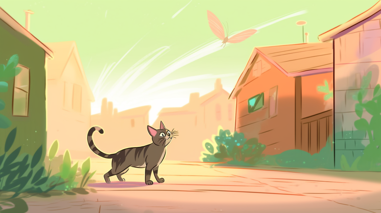 Afbeelding van een kat die interactie heeft met een ander dier in de buurt
