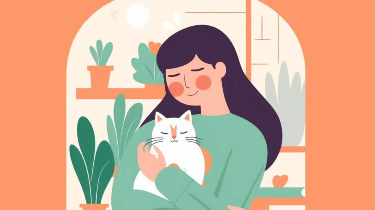 Een blije katteneigenaar herenigd met haar vermiste krolse kat