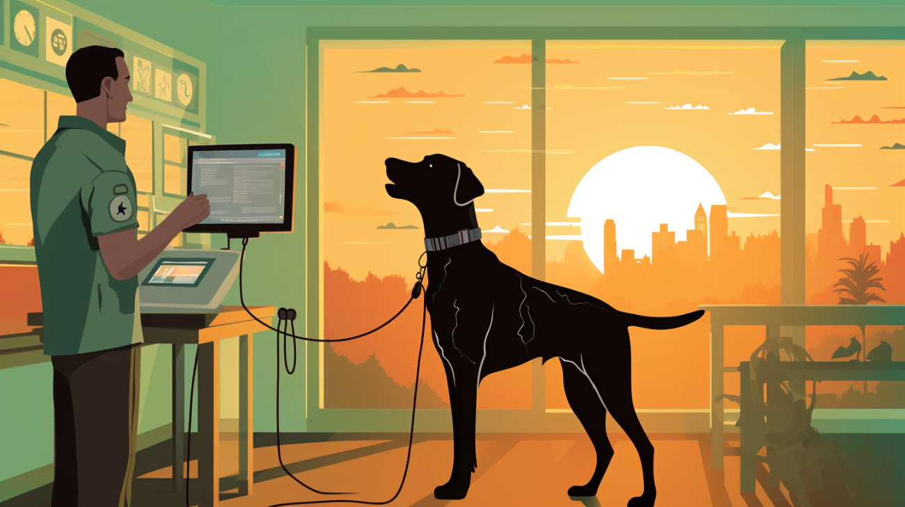 Een hond krijgt hun microchip gescand nadat ze zijn weggelopen