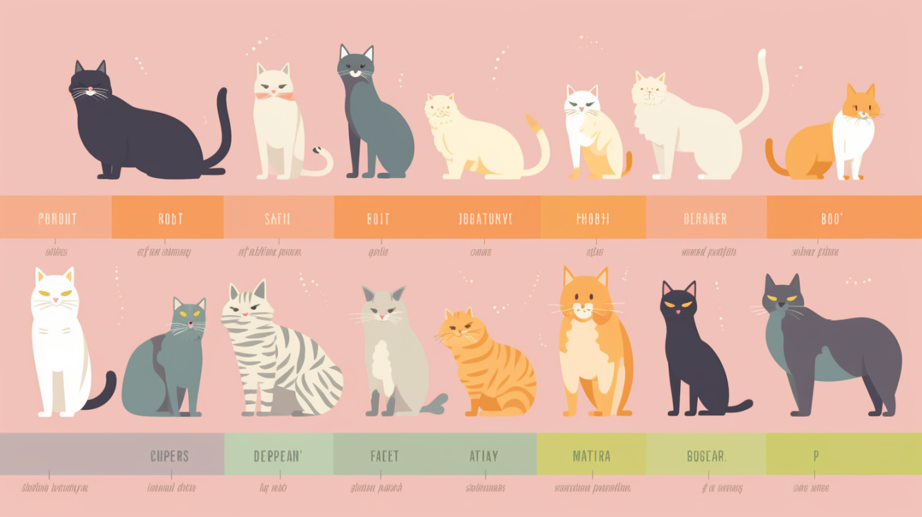 Verschillende kattenrassen naast elkaar