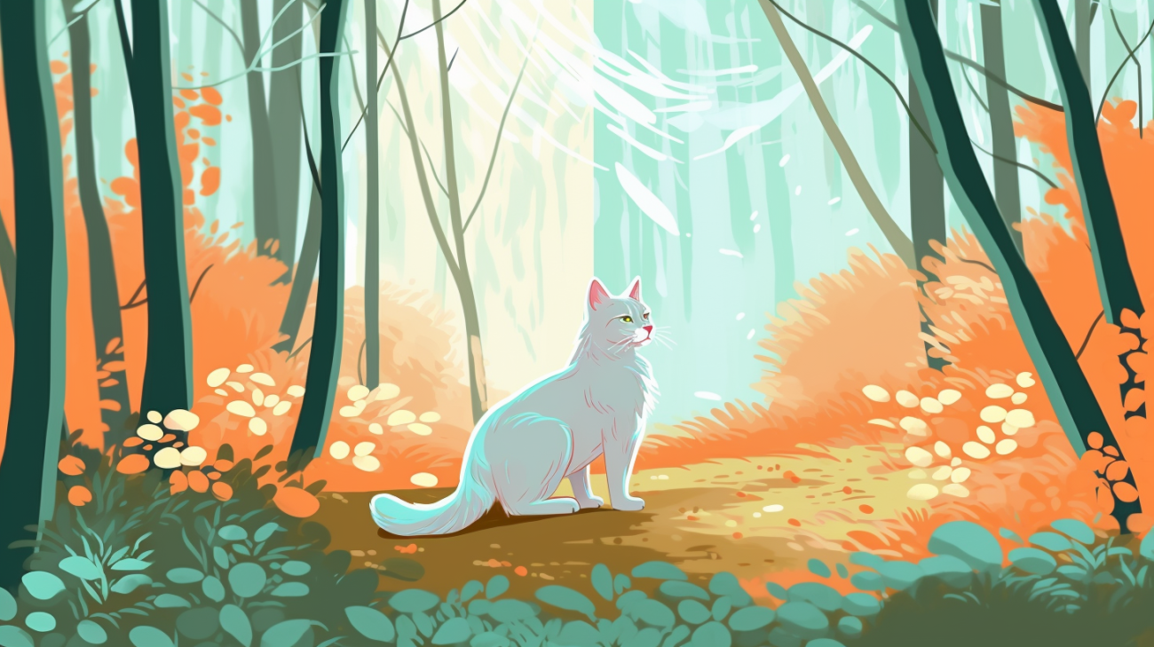 Katze im Wald getarnt