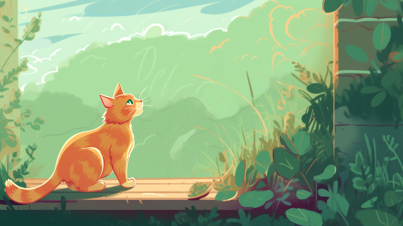 Image of a cat safely exploring the outdoors