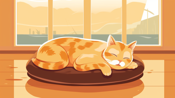 A sick cat that has lost their voice sleeping on a pillow